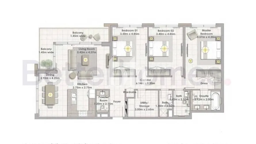 Apartamento de 3 dormitorios en Dubai Creek Harbour (The Lagoons), UAE No. 176 № 9
