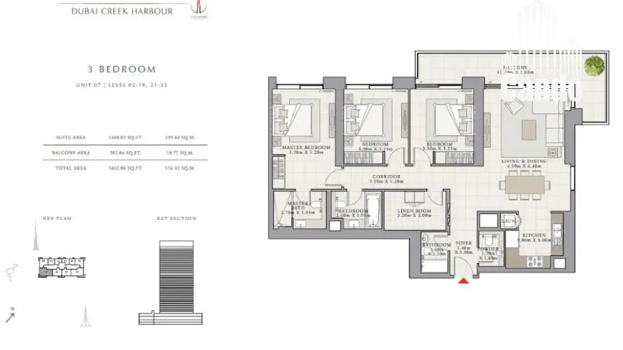 Apartamento de 3 dormitorios en Dubai Creek Harbour (The Lagoons), UAE No. 113 № 5