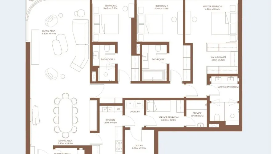 Apartamento de 1 dormitorio en Dubai Creek Harbour, UAE No. 276 № 13