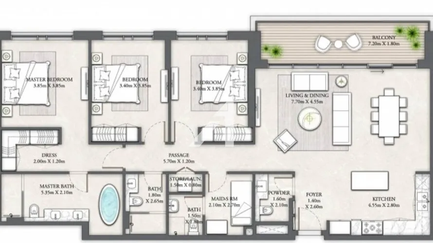 Appartement de 3 chambres à Dubai Creek Harbour (The Lagoons), UAE No. 205 № 9